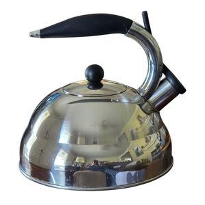 Stainless Steel Whistling Tea Kettle with Black Handle